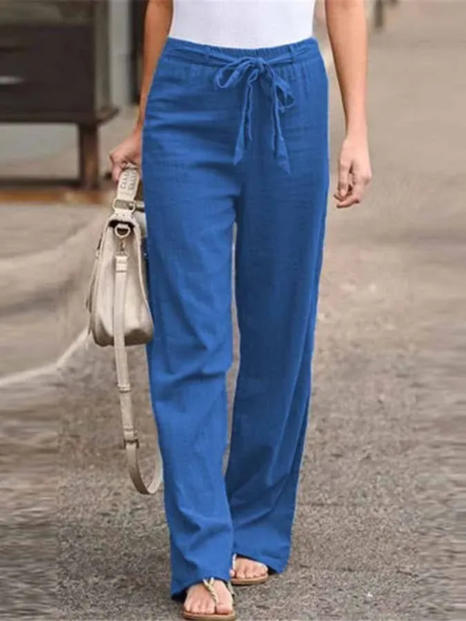 Wide-Leg Tie Waist Pants