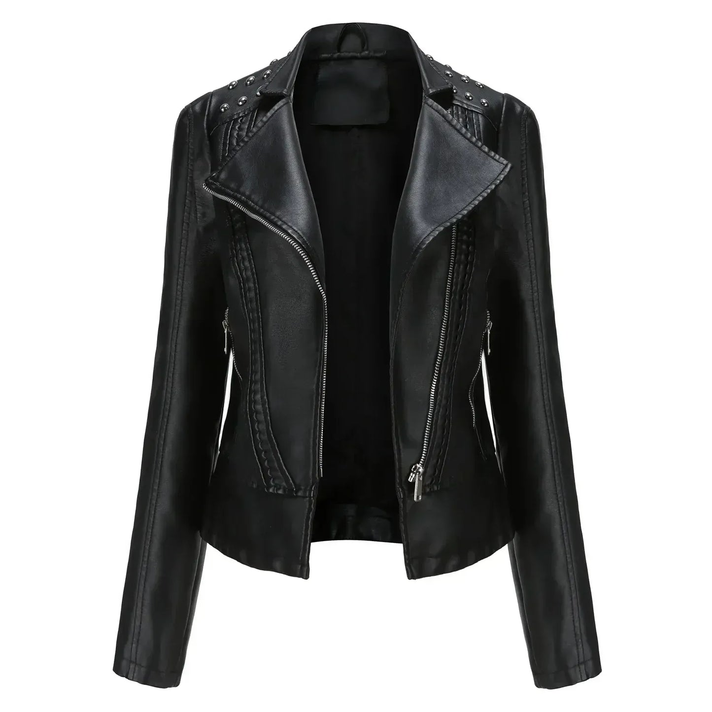 Fall Studded Collar Moto Jacket