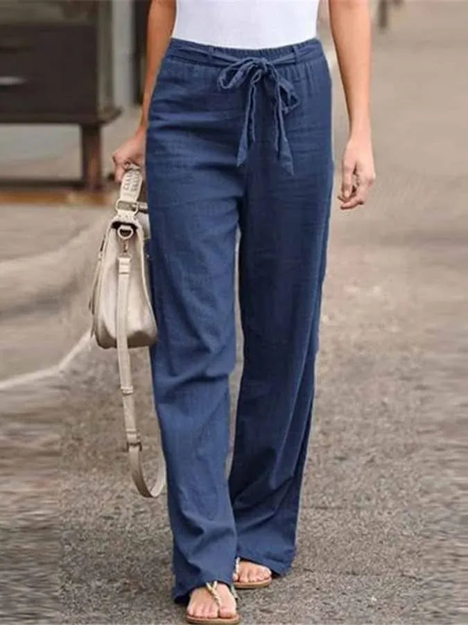 Wide-Leg Tie Waist Pants