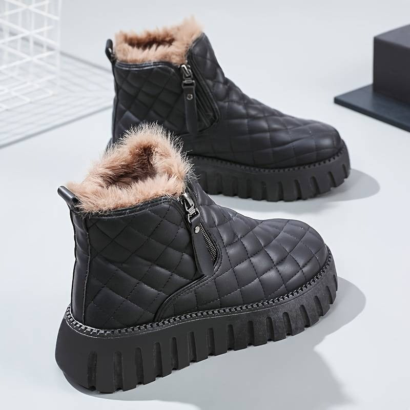Fall Quilted Shearling Boots