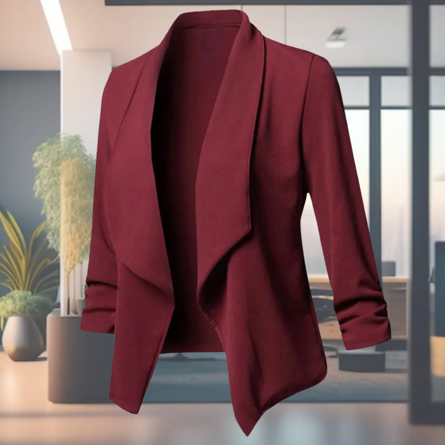 Draped Open-Front Blazer