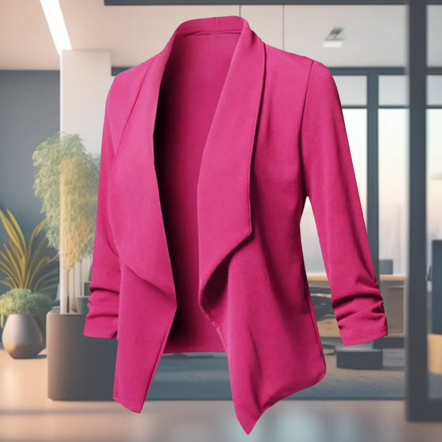 Draped Open-Front Blazer