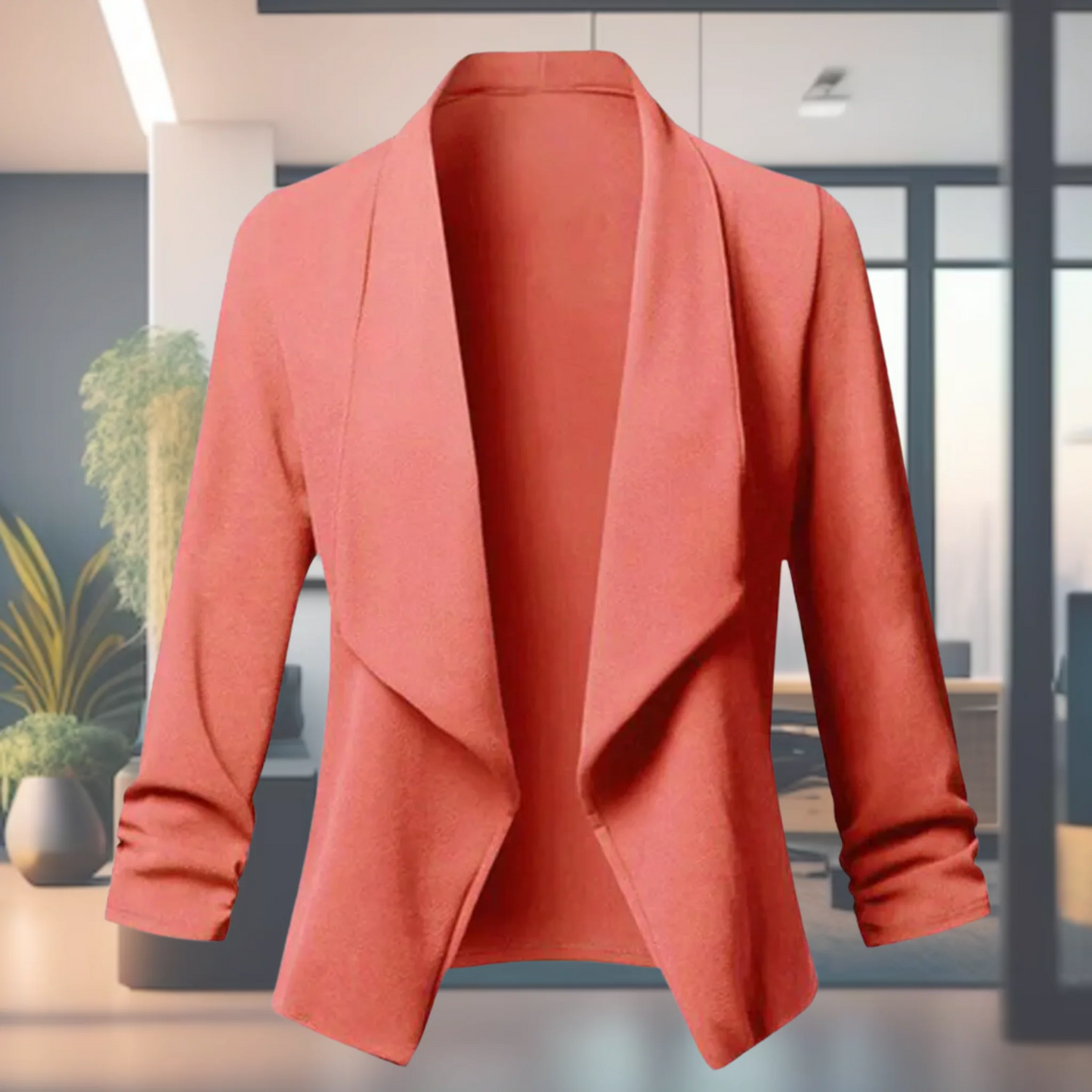 Draped Open-Front Blazer