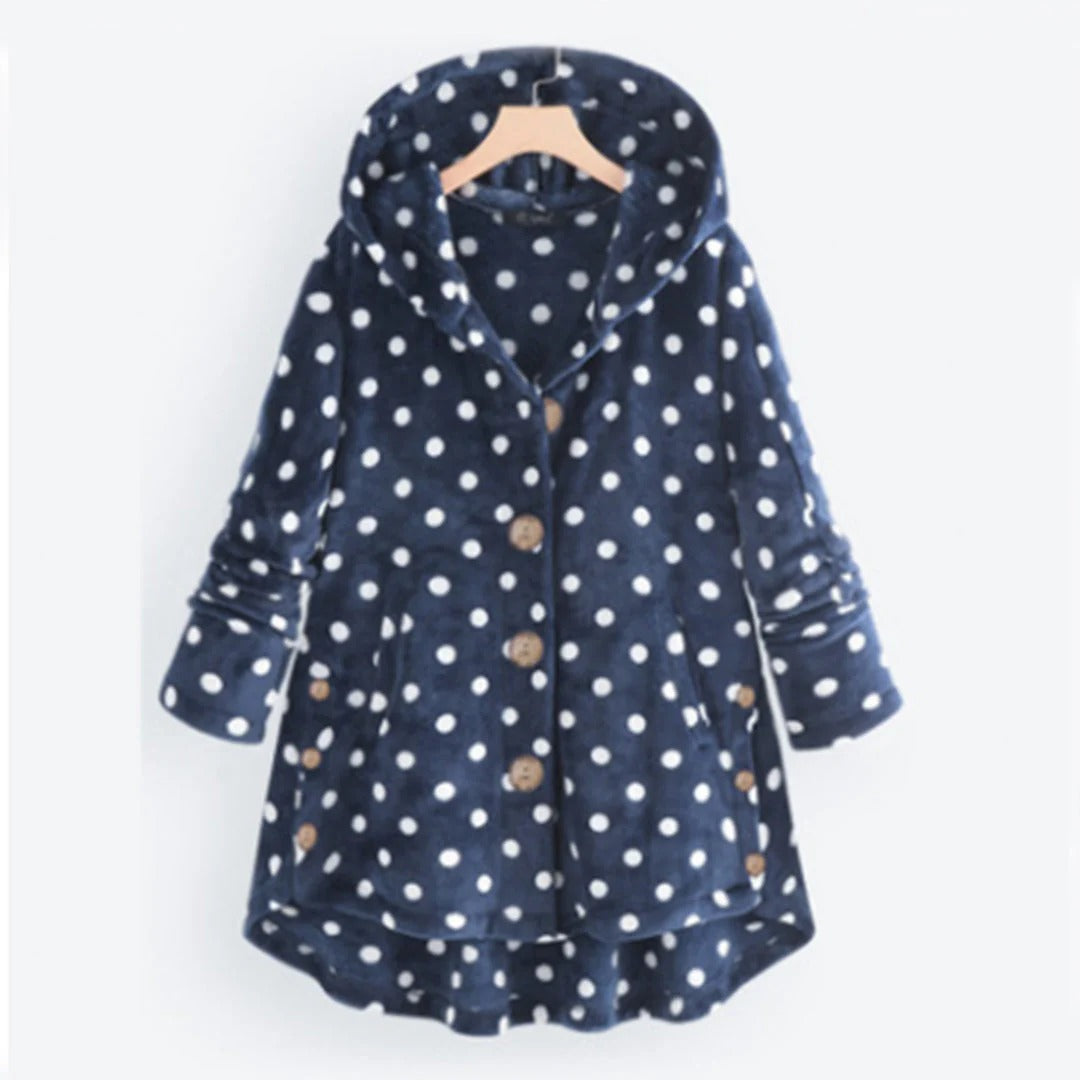 Textured Button-Up Hooded Coat