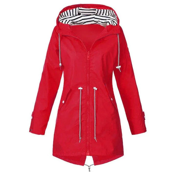 Striped-Lined Hooded Parka