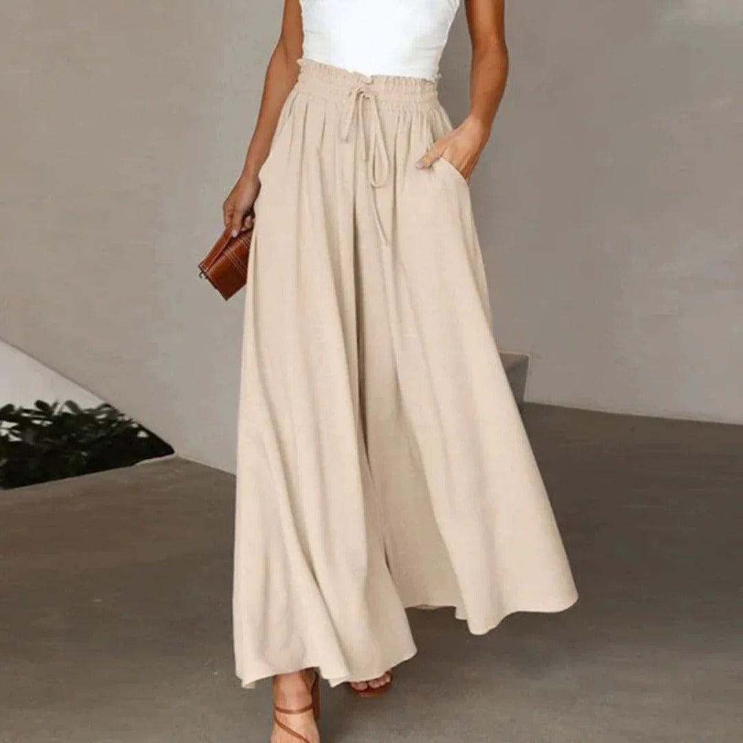 Flowy Wide-Leg Drawstring Pants