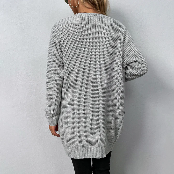 Textured Knit Open Cardigan