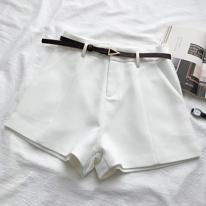 Triangle Buckle High-Waist Shorts