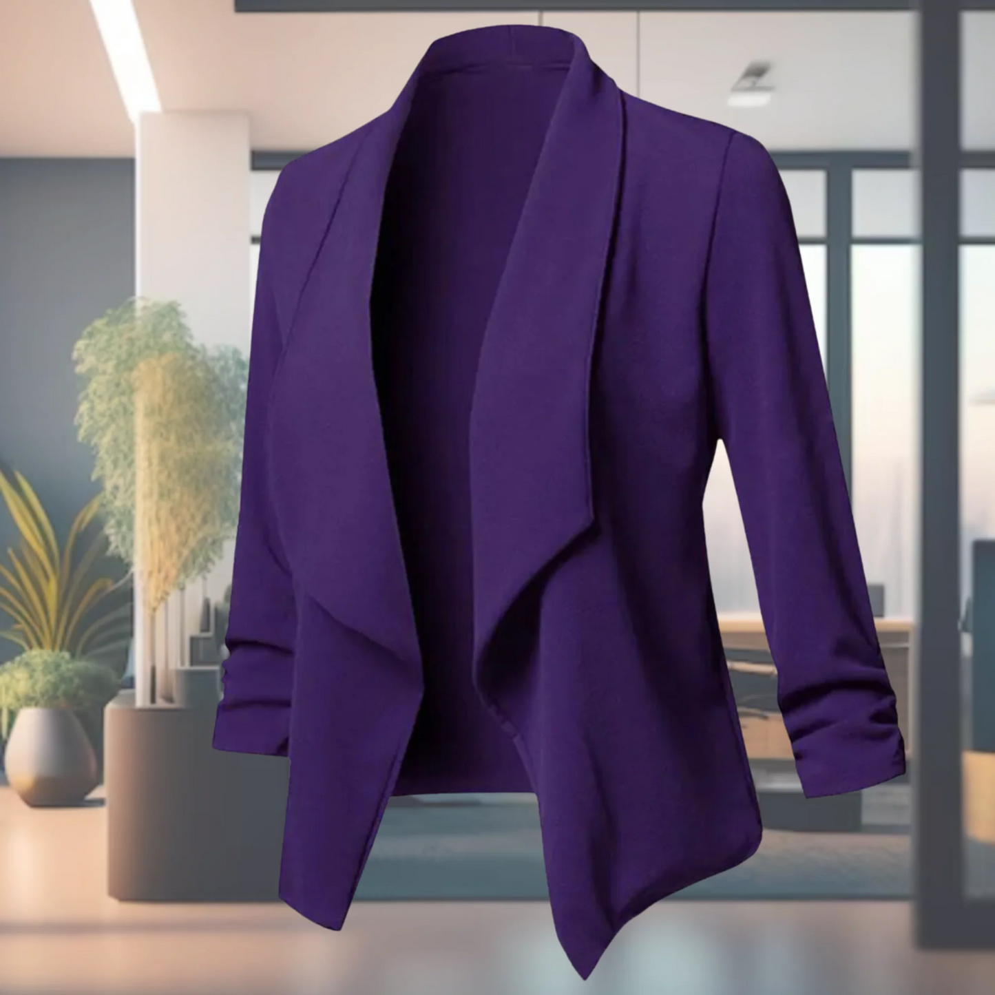 Draped Open-Front Blazer