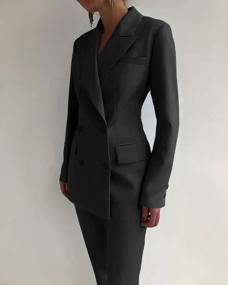 Double-Breasted Tailored Pantsuit