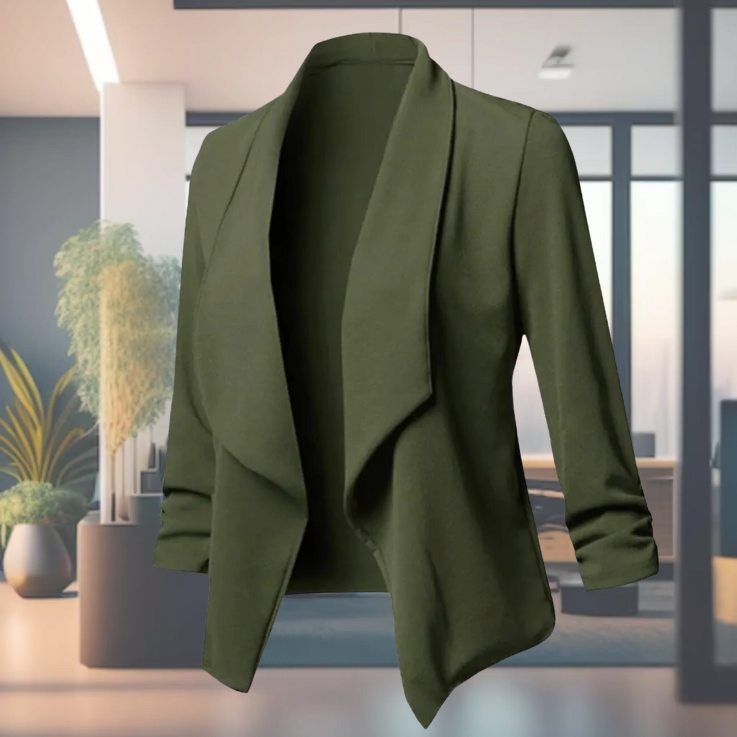 Draped Open-Front Blazer