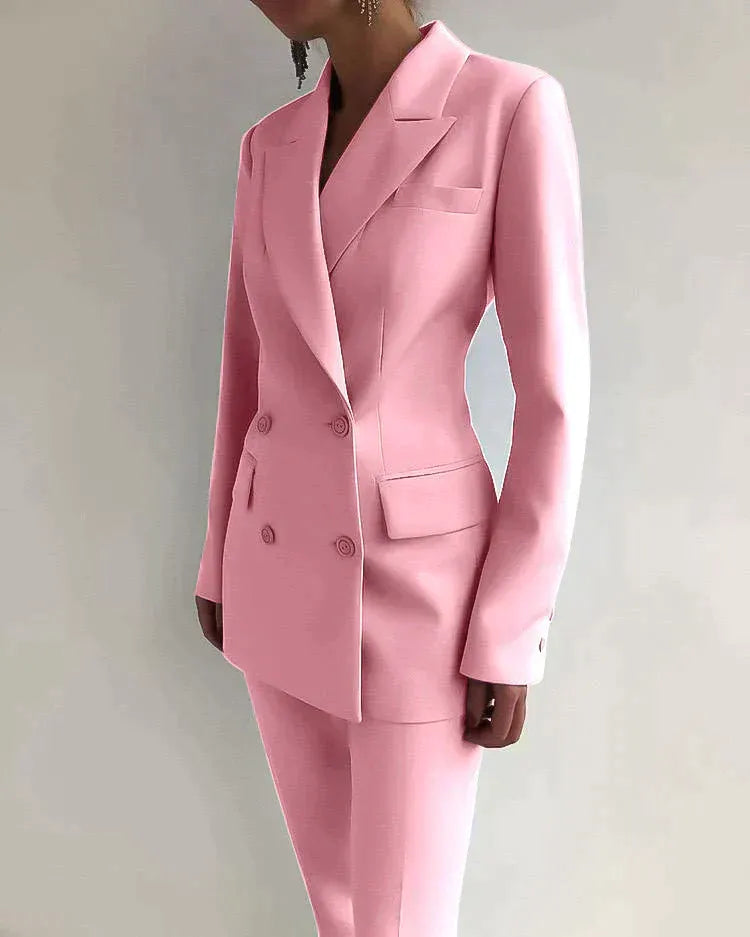 Double-Breasted Tailored Pantsuit