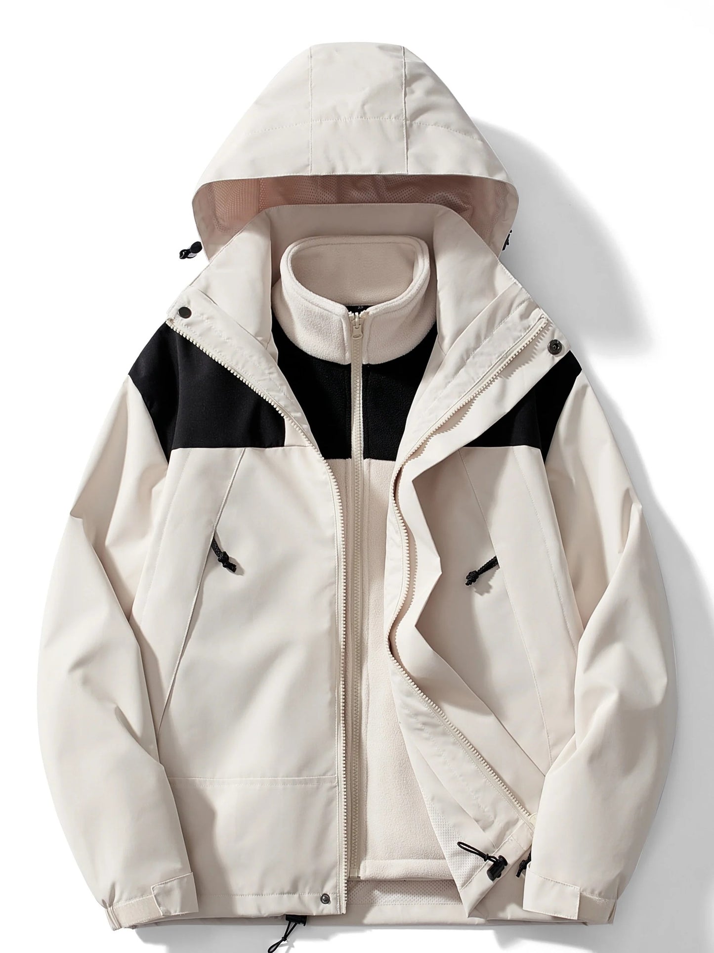 Two-Layer Hooded Jacket For Fall