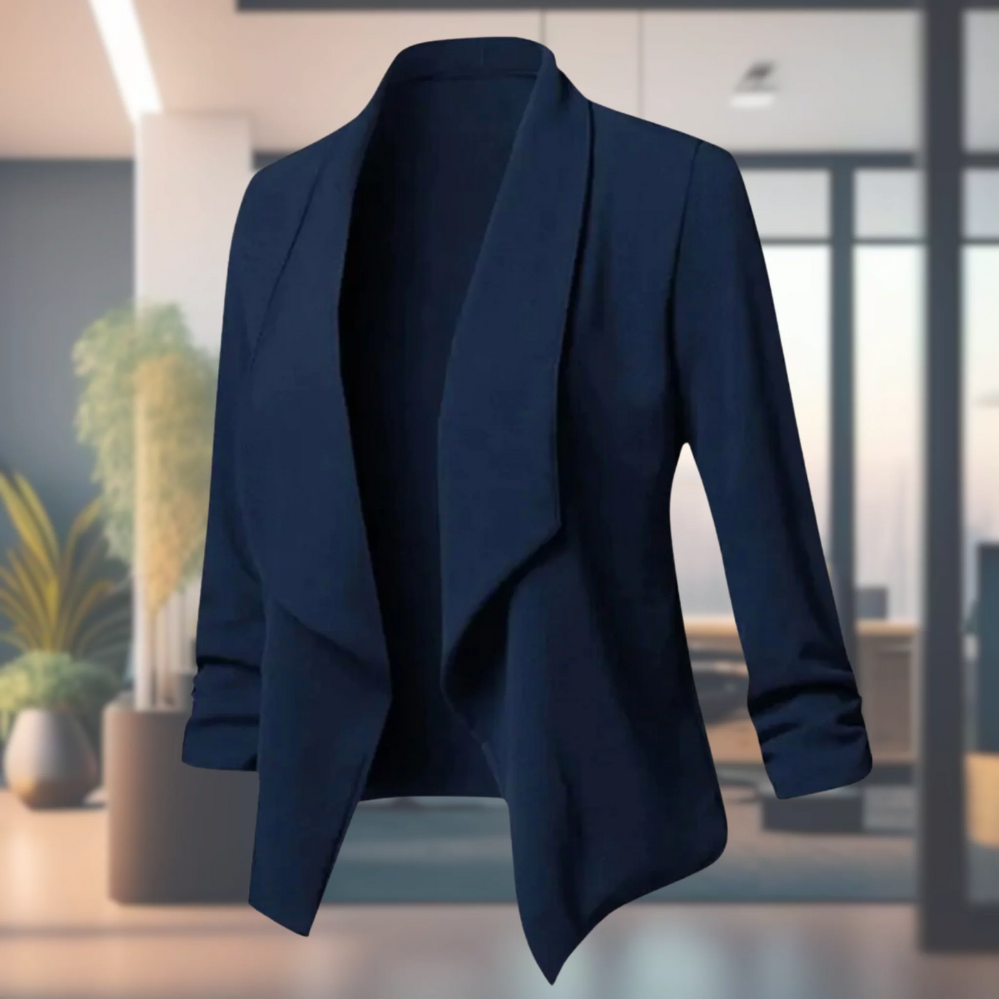 Draped Open-Front Blazer
