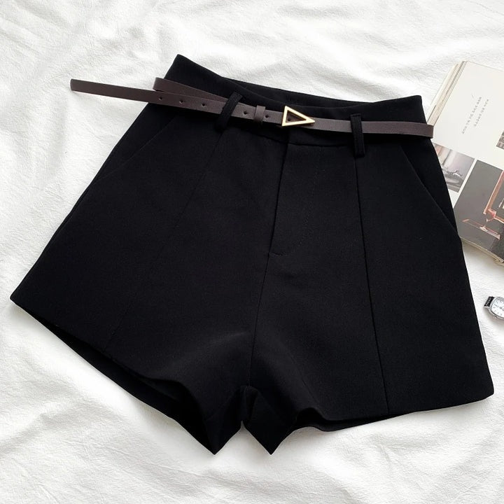 Triangle Buckle High-Waist Shorts