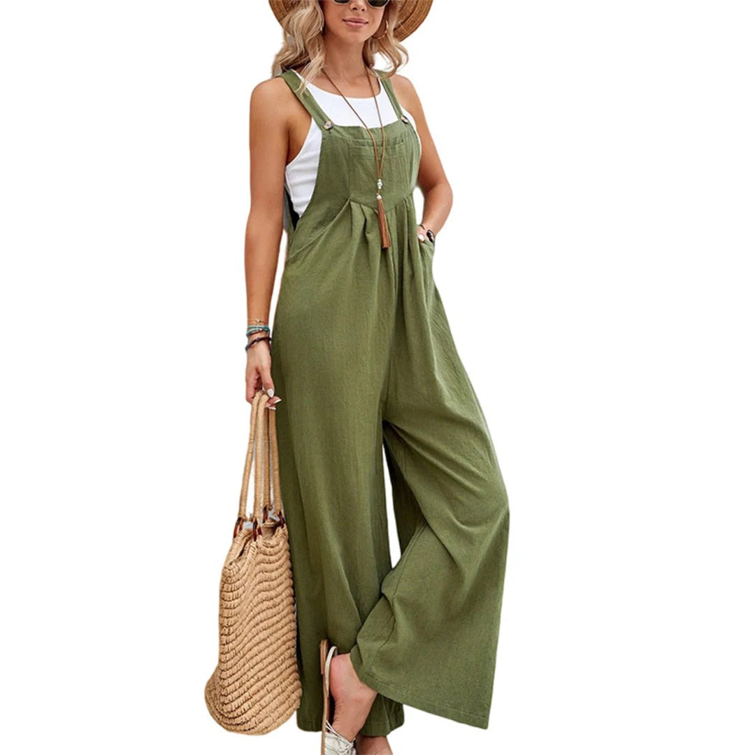 Wide-Leg Strap Jumpsuit