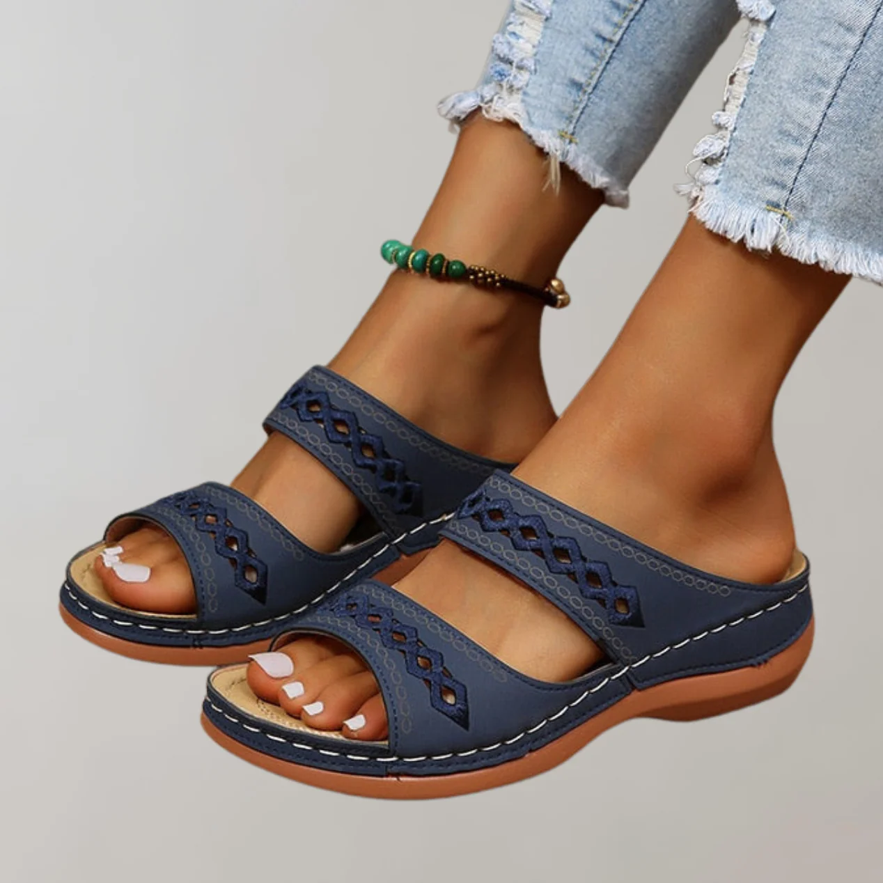 Cutout Strap Slide Sandals