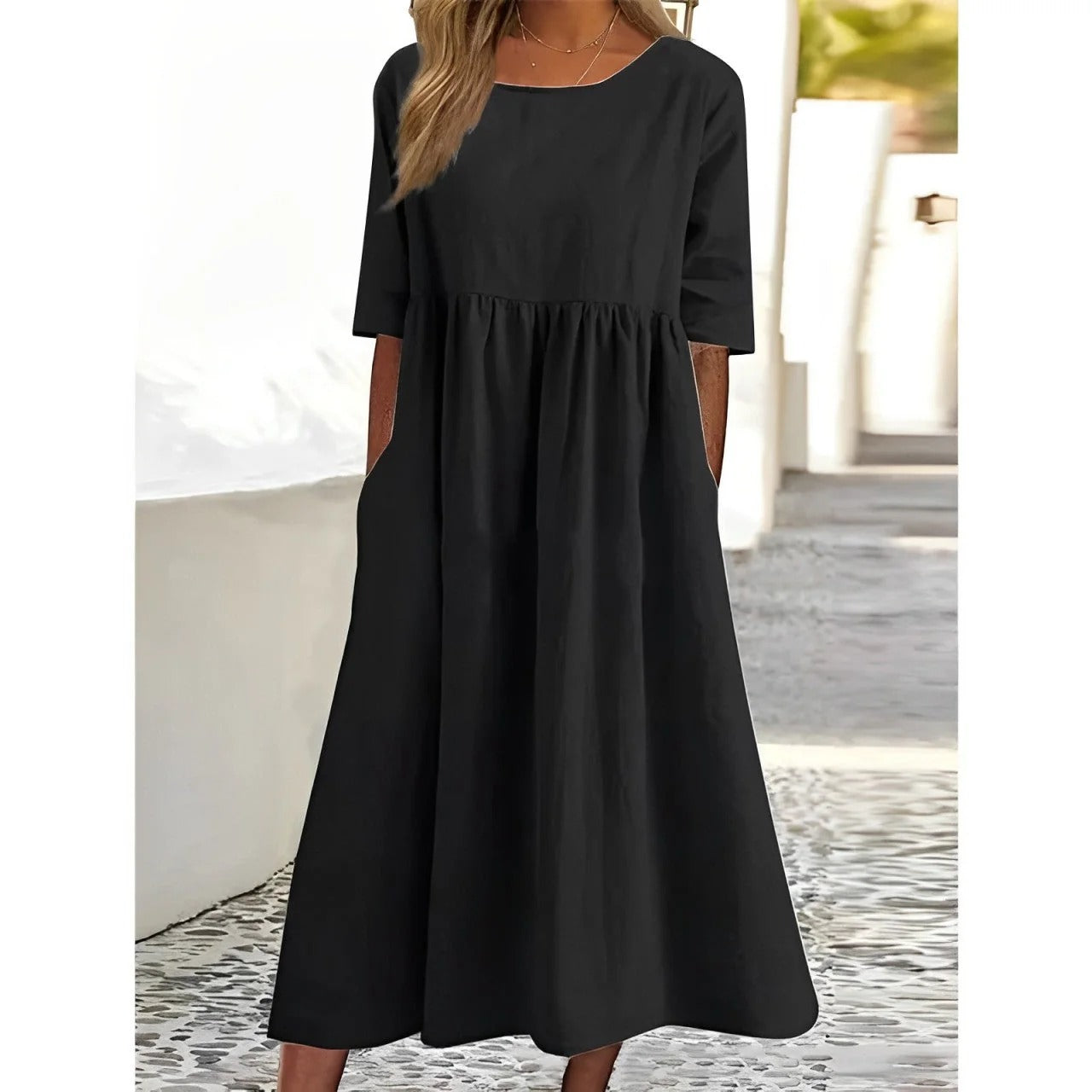 Box Pleat Midi Dress