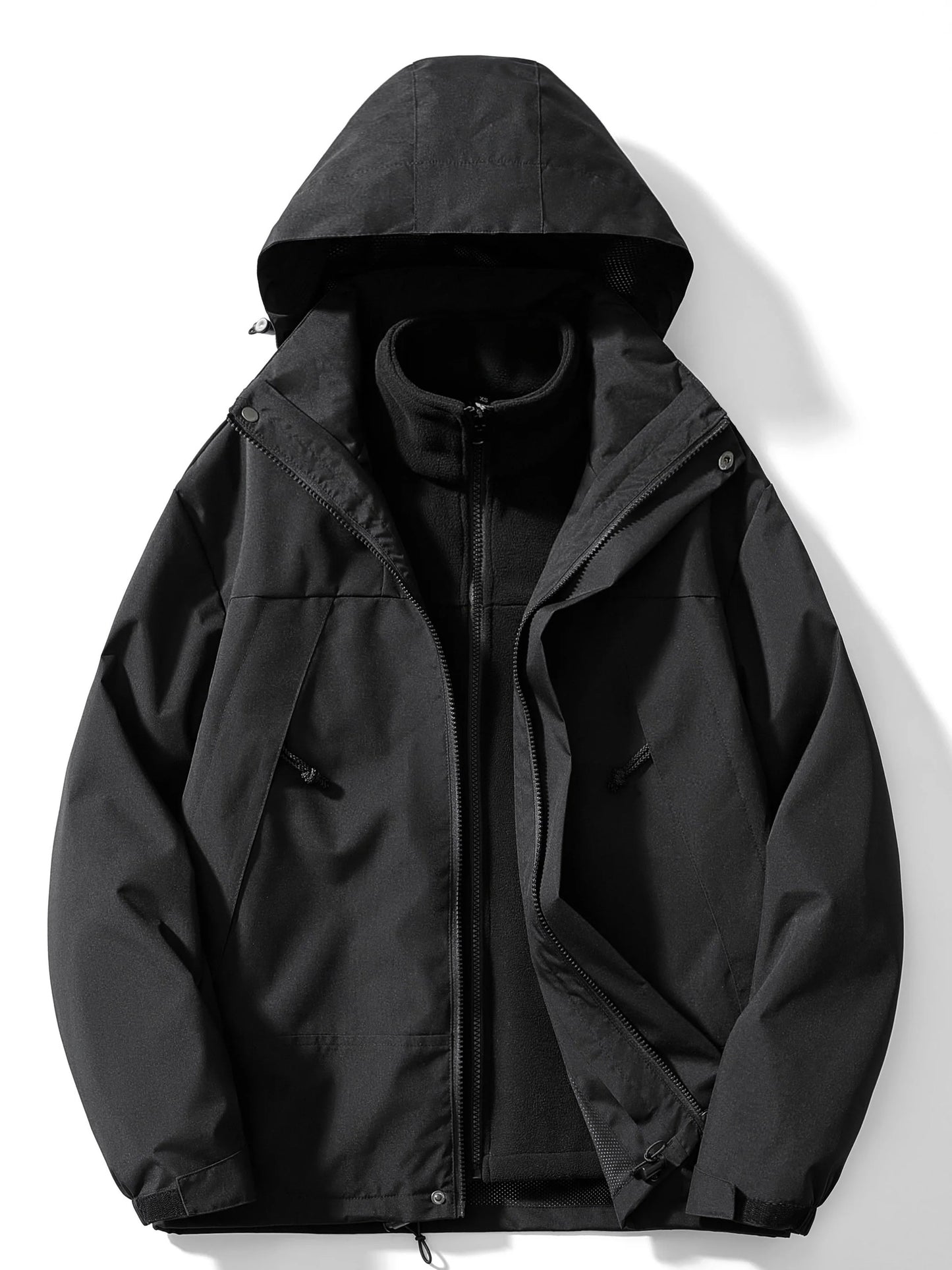 Two-Layer Hooded Jacket For Fall
