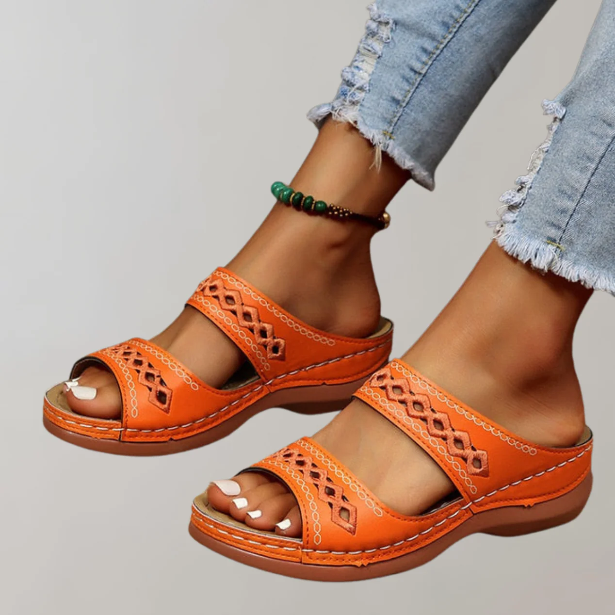 Cutout Strap Slide Sandals