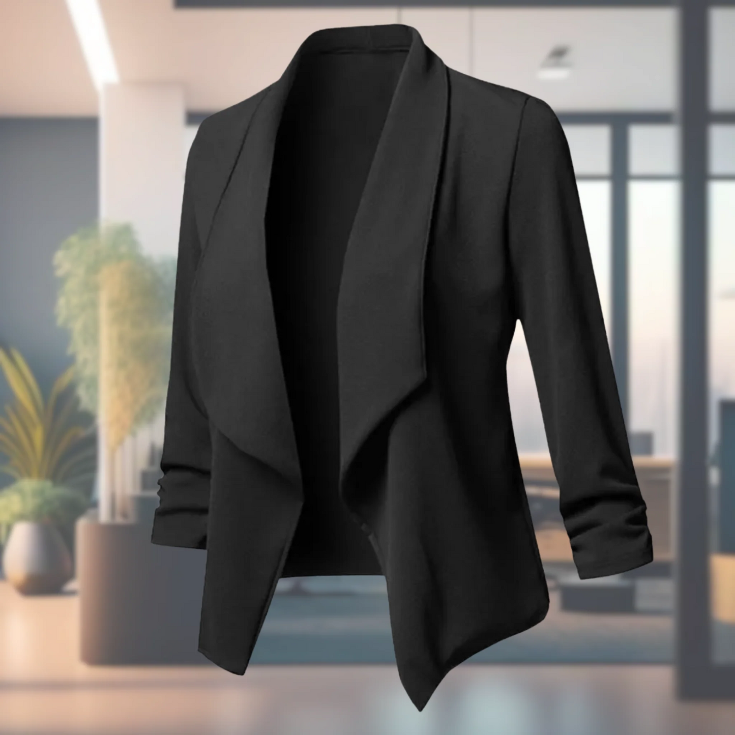 Draped Open-Front Blazer