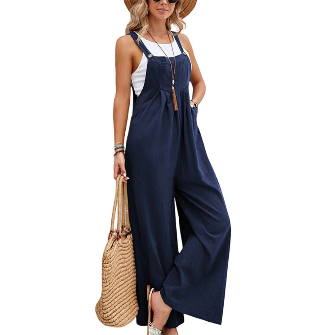 Wide-Leg Strap Jumpsuit