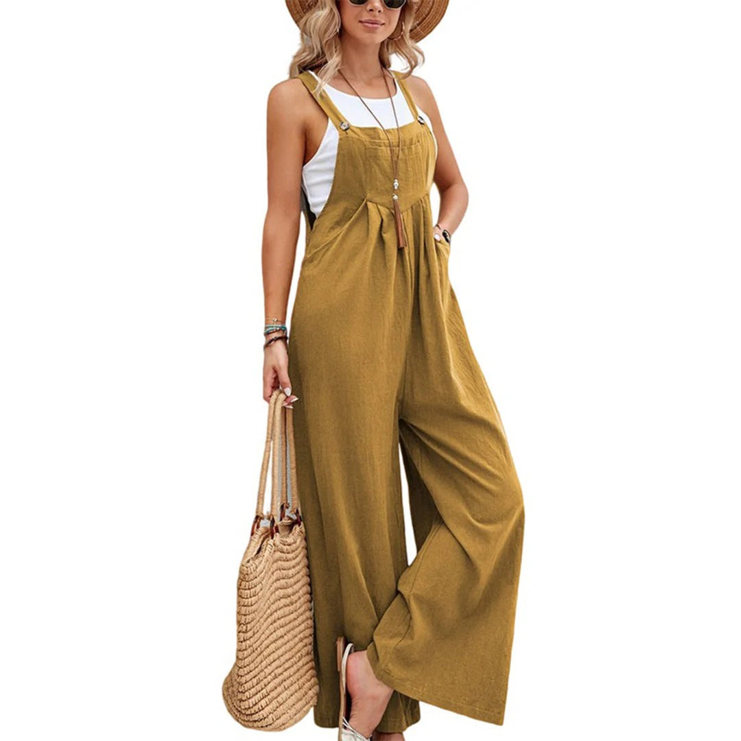 Wide-Leg Strap Jumpsuit