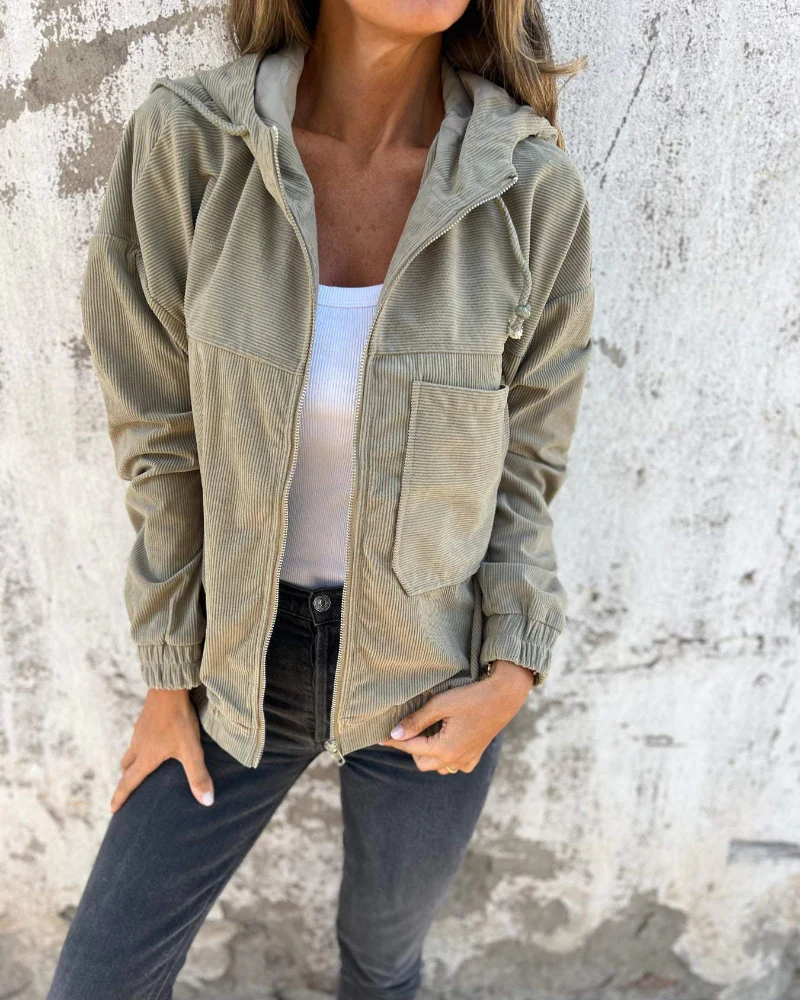 Zip Front Hooded Jacket