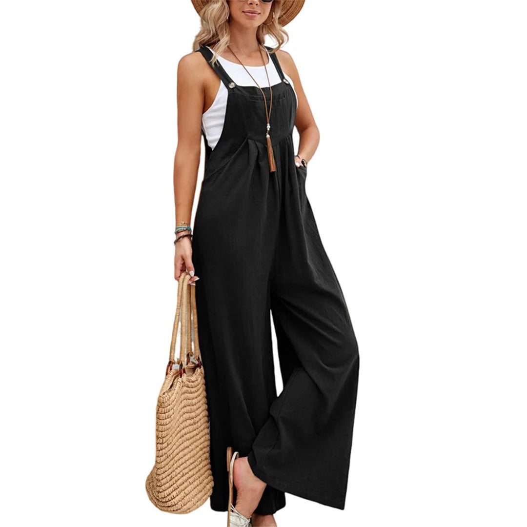 Wide-Leg Strap Jumpsuit