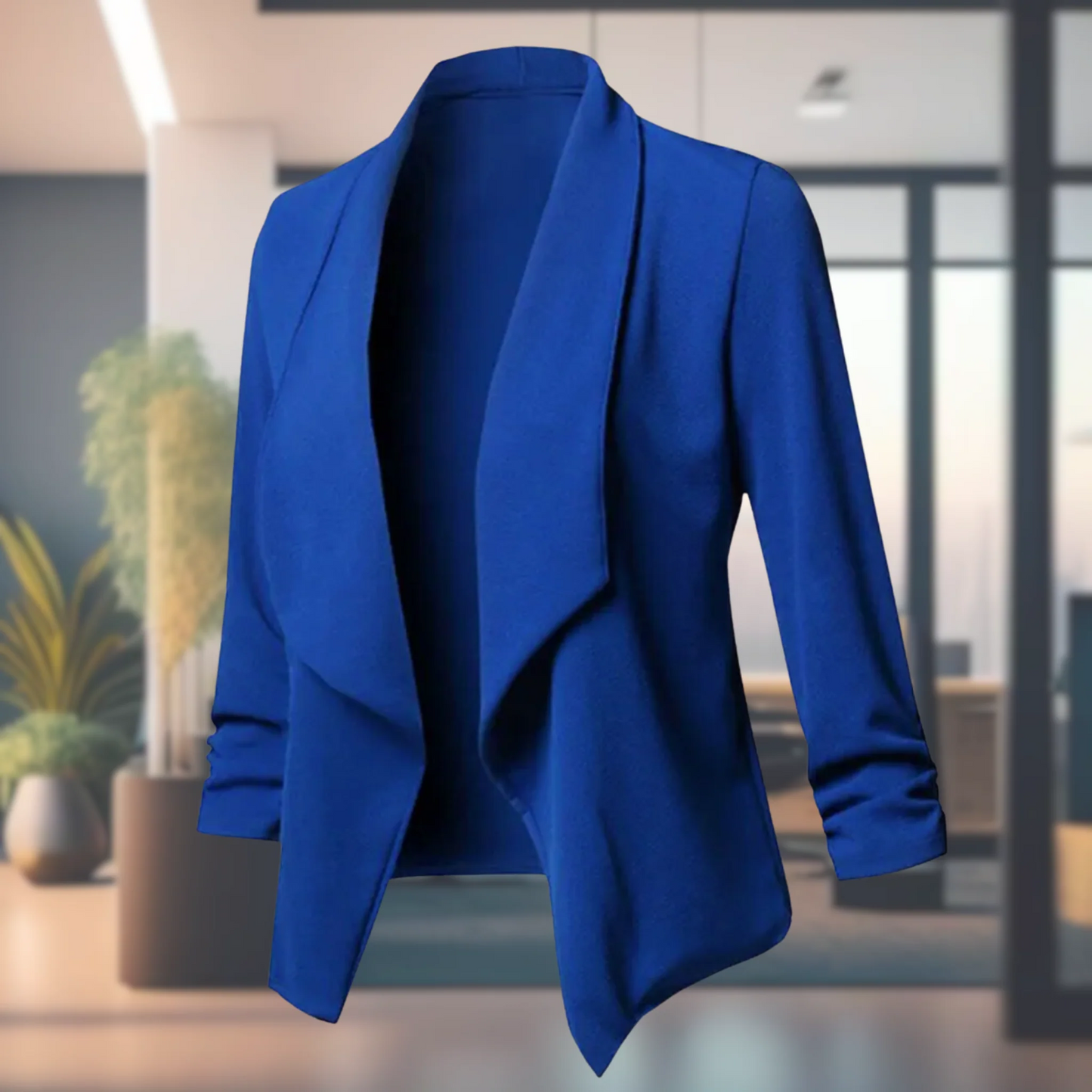 Draped Open-Front Blazer