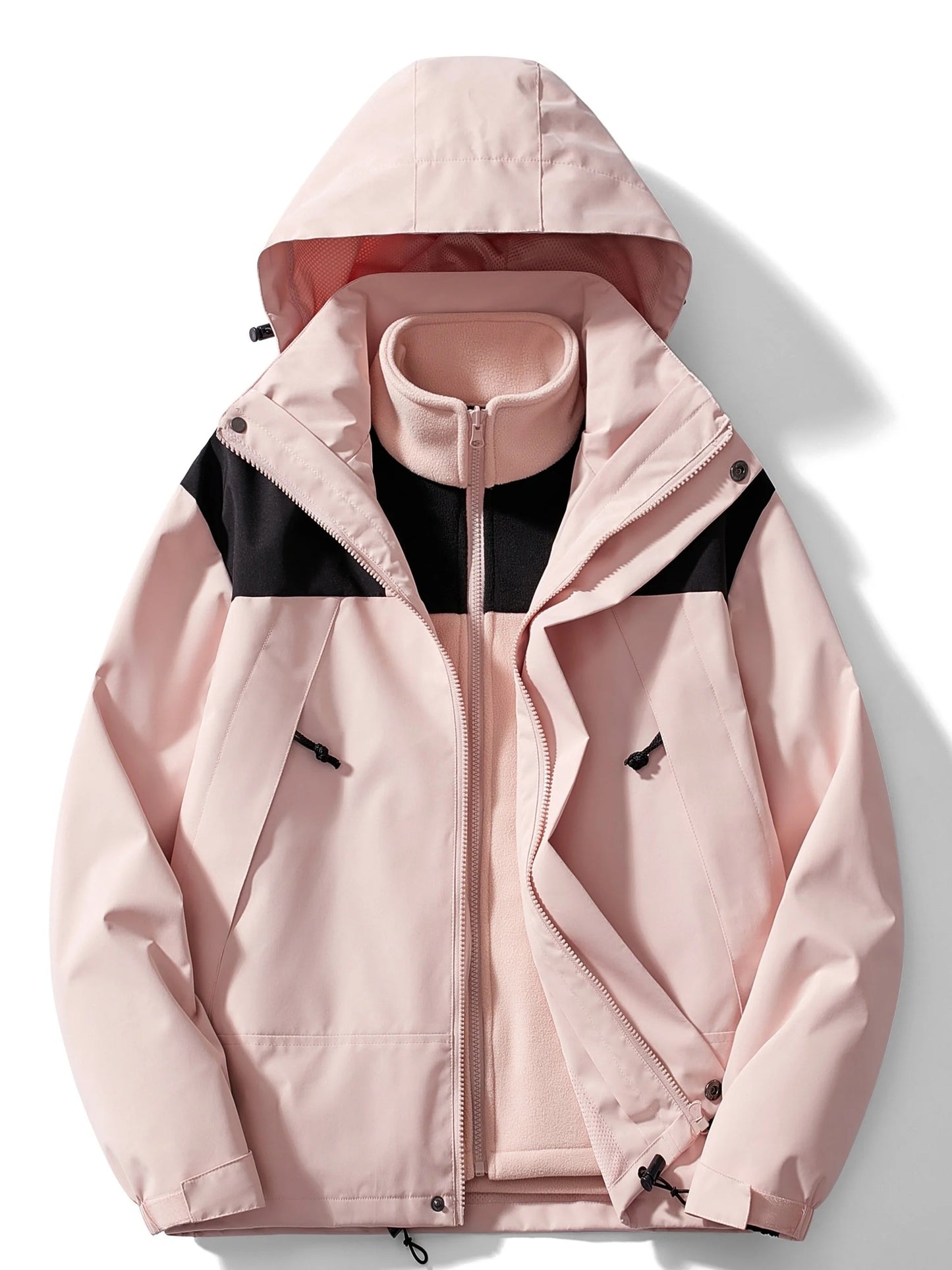 Two-Layer Hooded Jacket For Fall