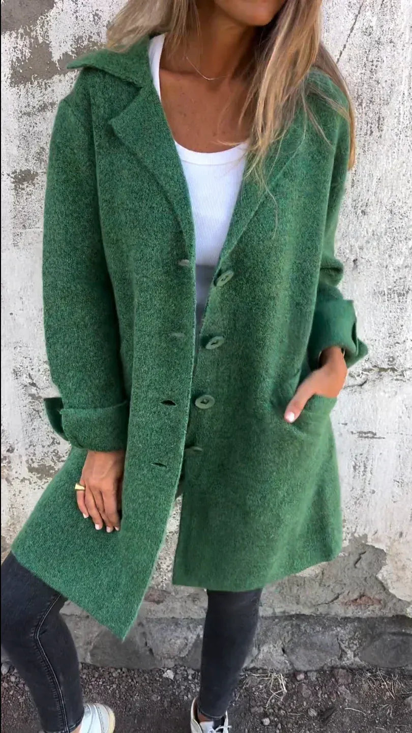 Button Front Long Coat
