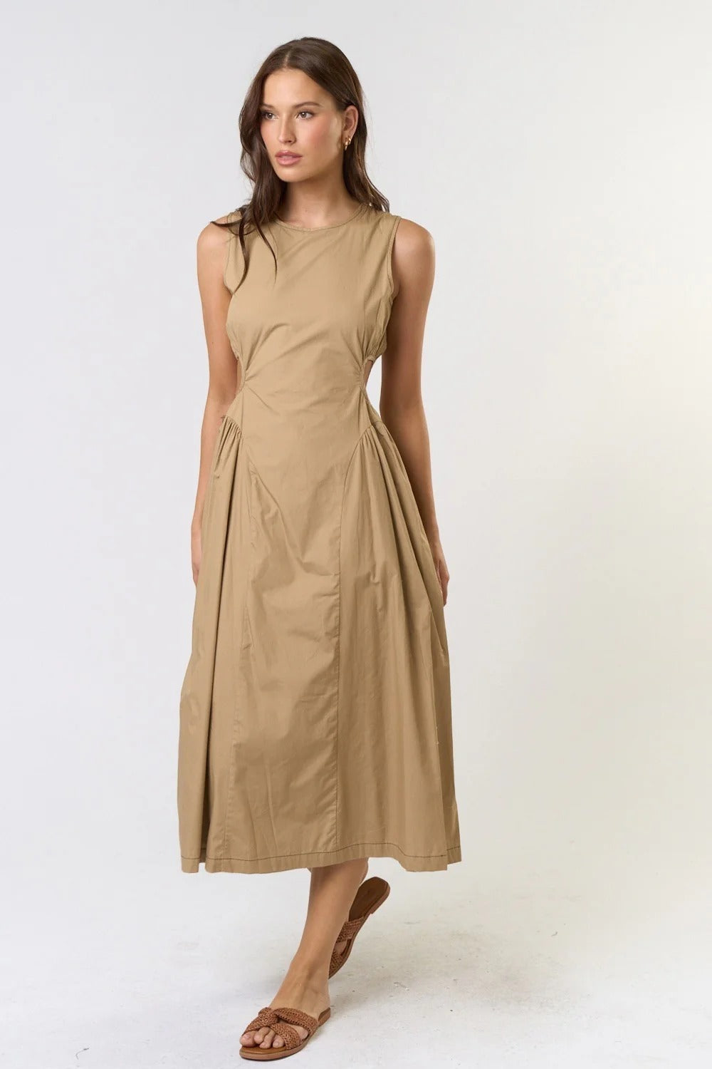 Cut-Out Waist Midi Dress
