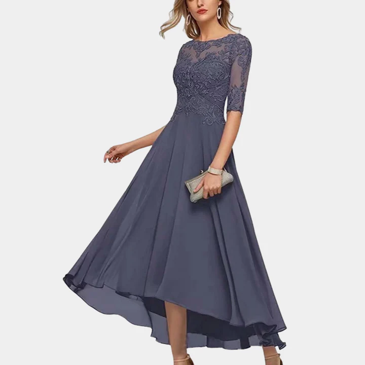 Embroidered A-Line Midi Dress