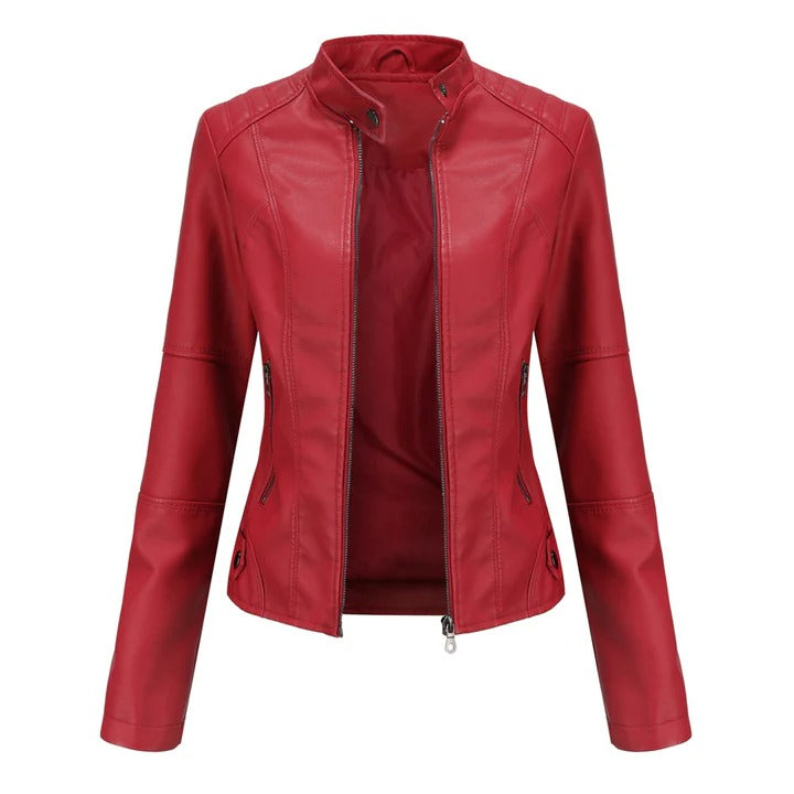 Cropped Moto Zip Jacket