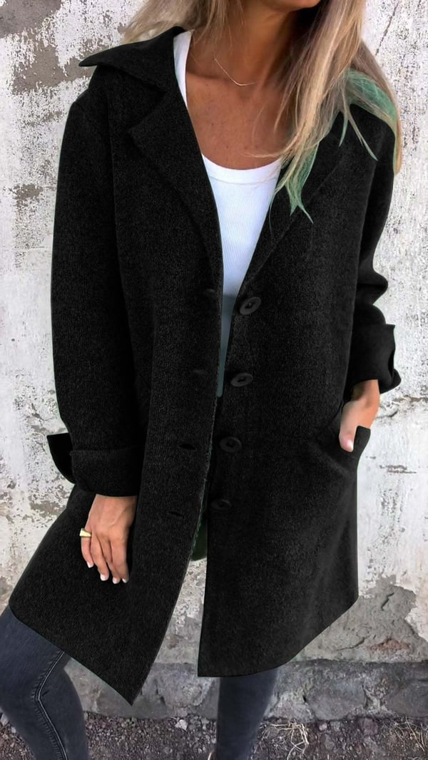 Button Front Long Coat