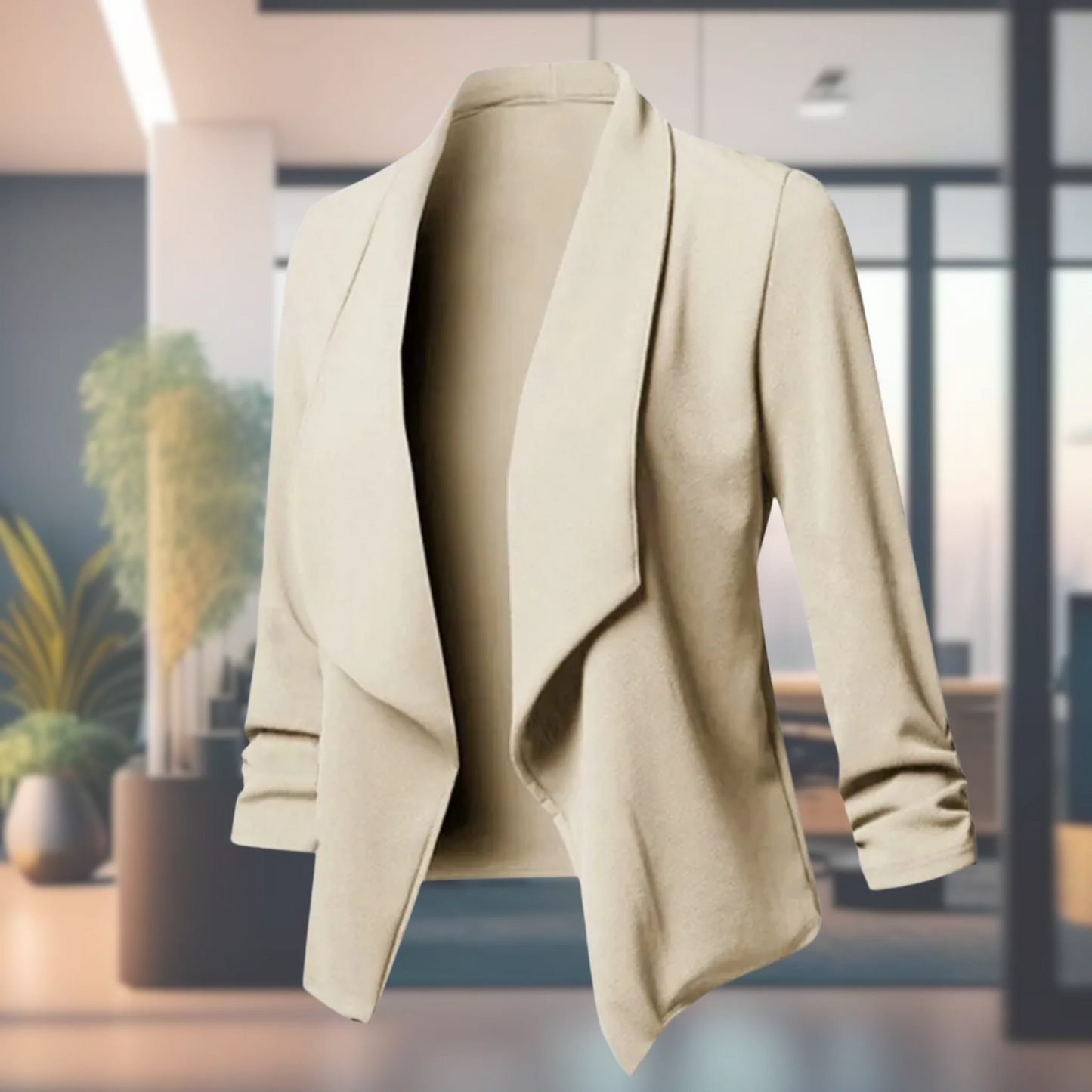 Draped Open-Front Blazer