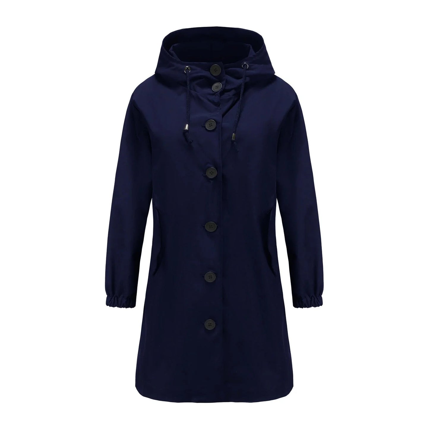 Fall Hooded Single-Breasted Coat