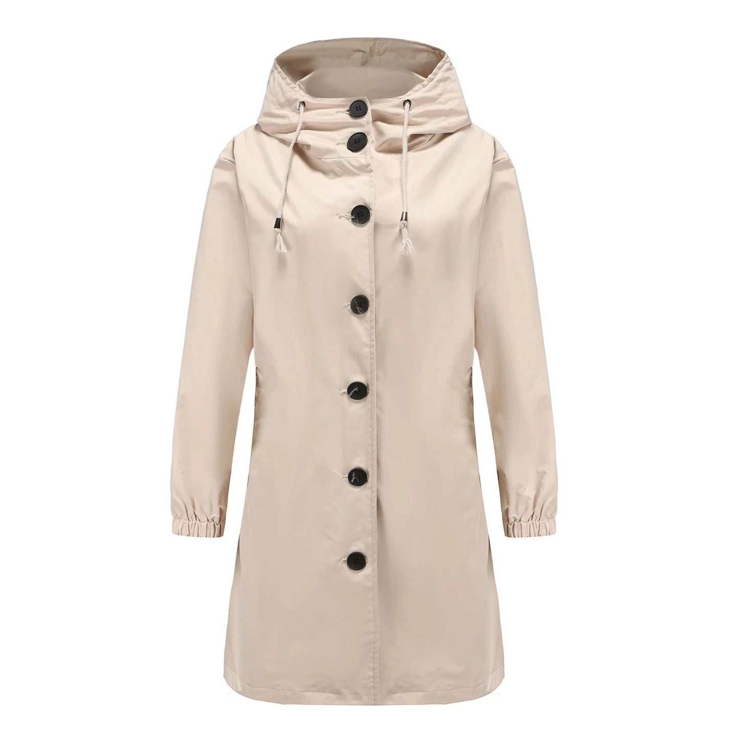 Fall Hooded Single-Breasted Coat
