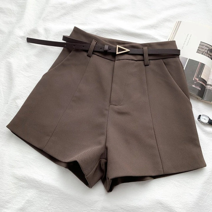 Triangle Buckle High-Waist Shorts
