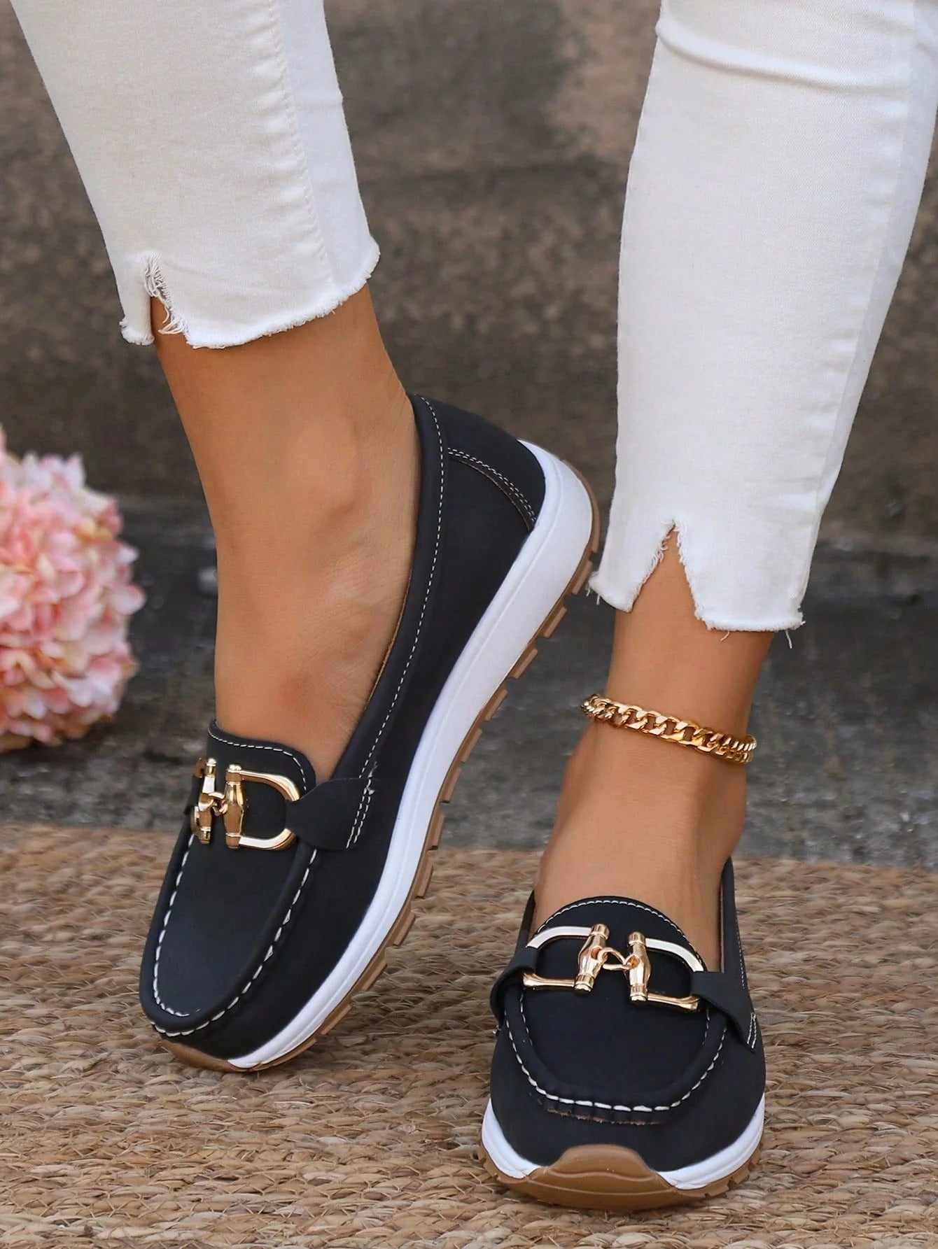 Chain Detail Loafers