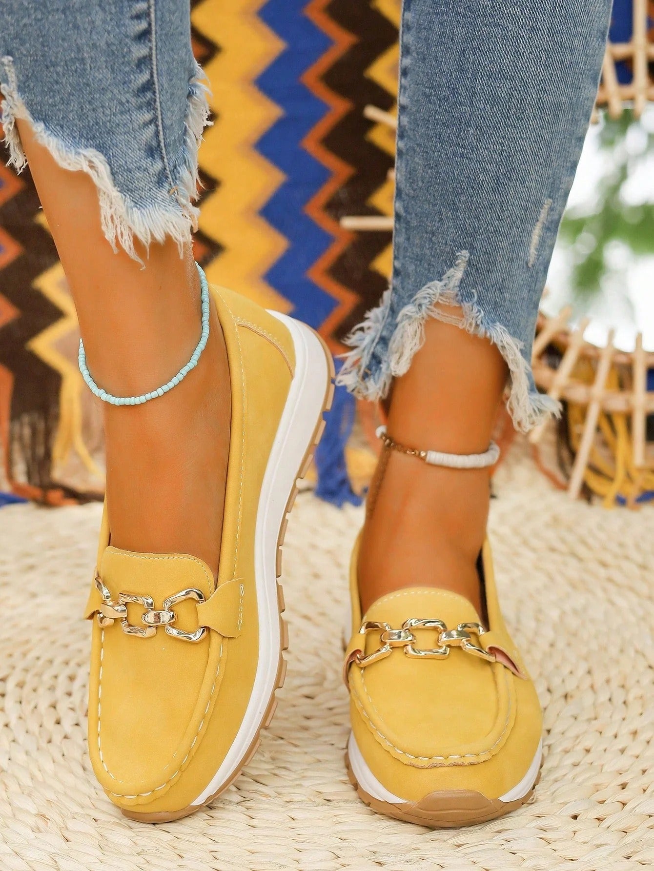 Chain Detail Loafers