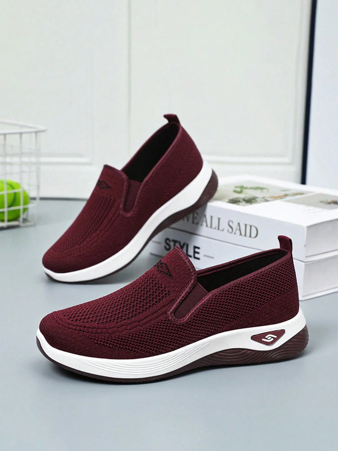 Cutout Knit Slip-Ons