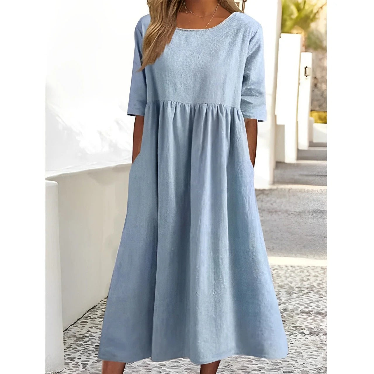 Box Pleat Midi Dress