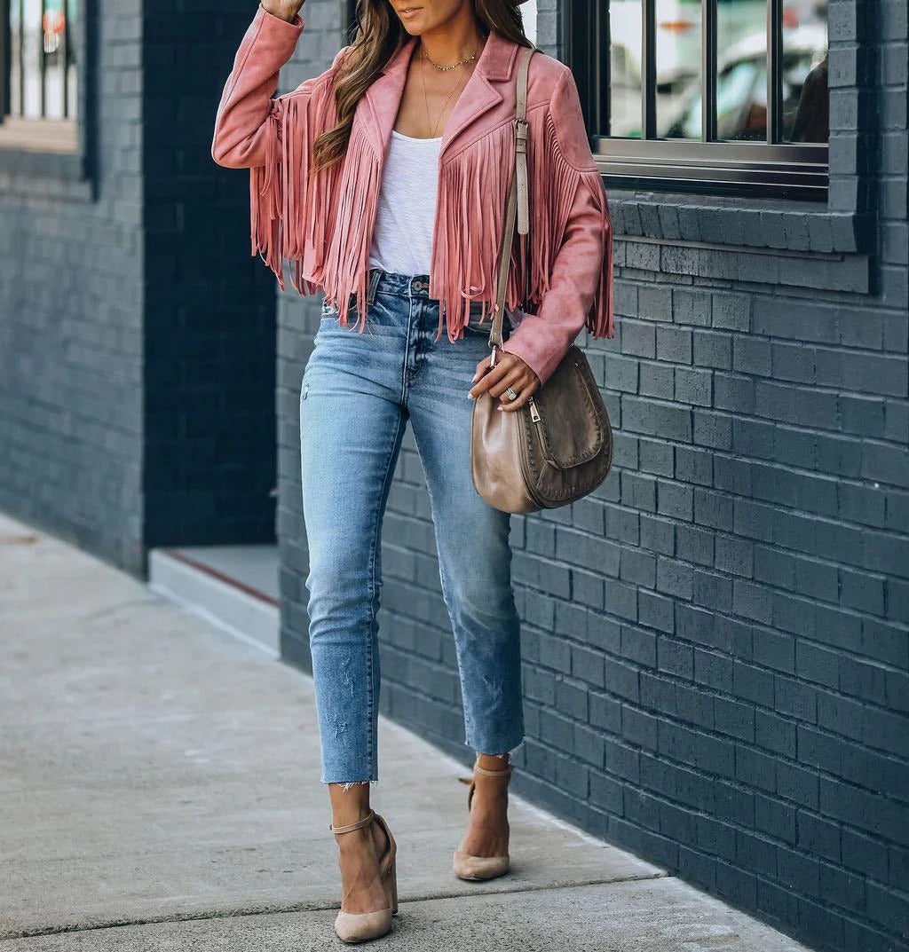 Fall Fringe Cropped Jacket