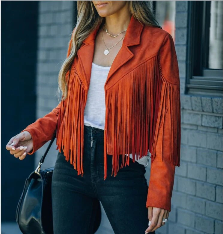 Fall Fringe Cropped Jacket