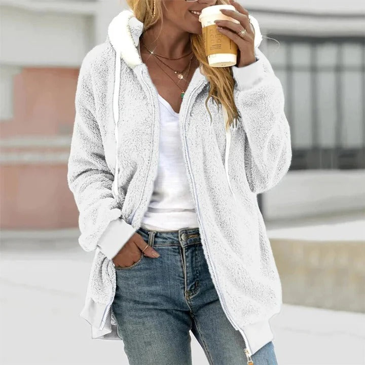 Zip Hoodie with Contrast Lining