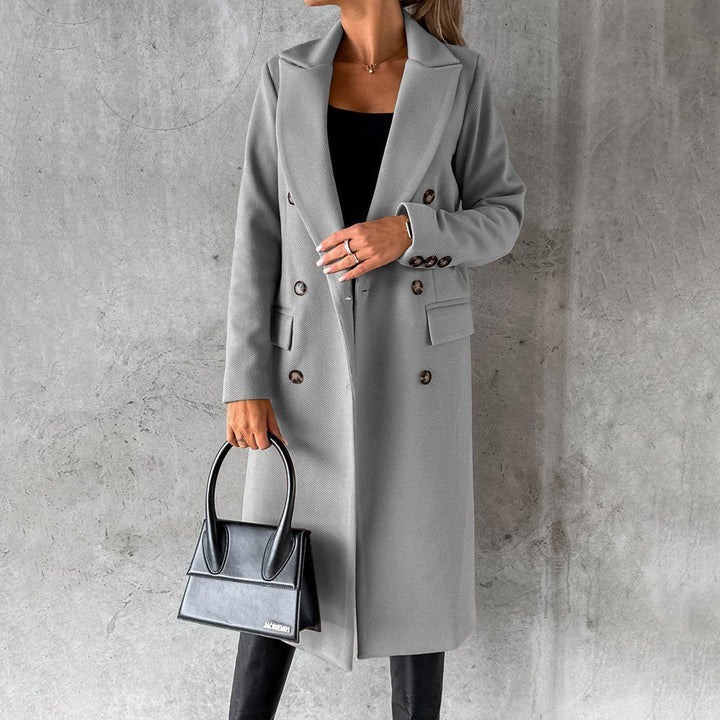 Classic Lapel Buttoned Overcoat