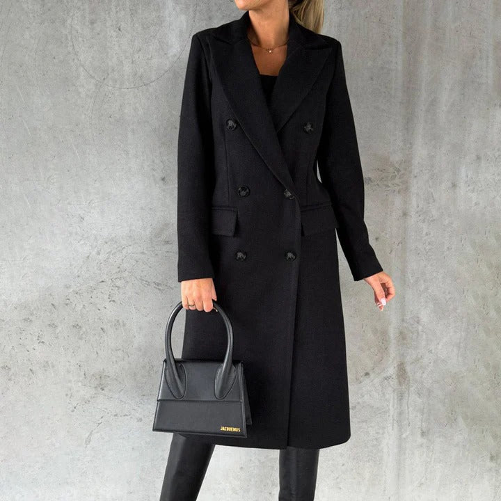 Classic Lapel Buttoned Overcoat