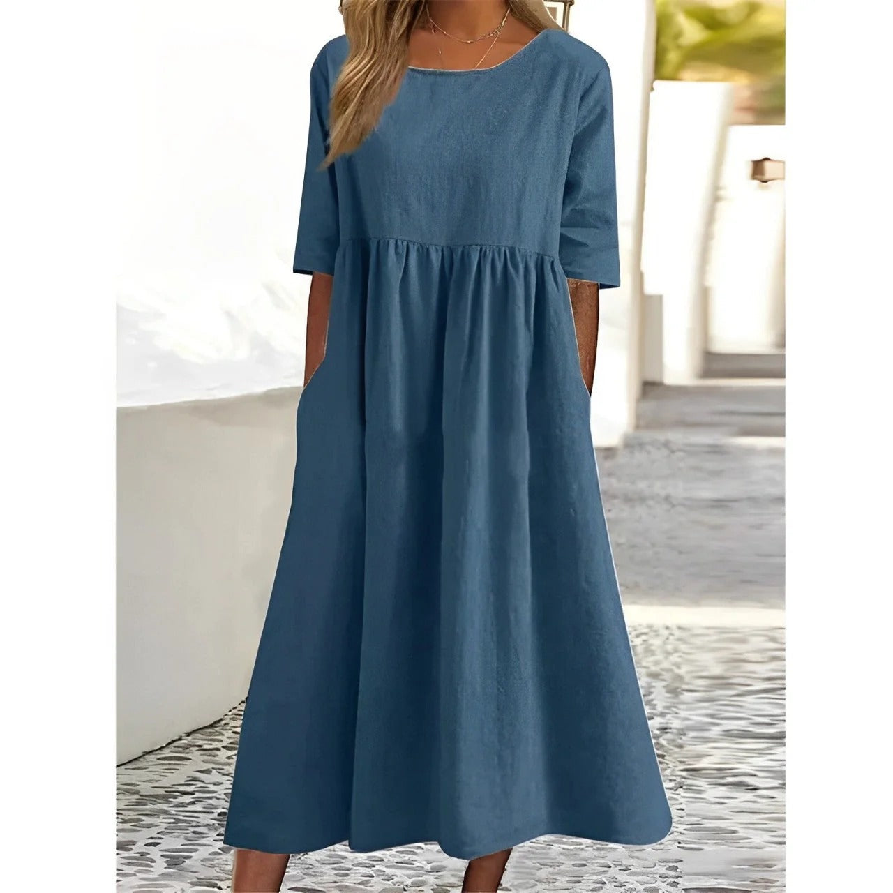 Box Pleat Midi Dress